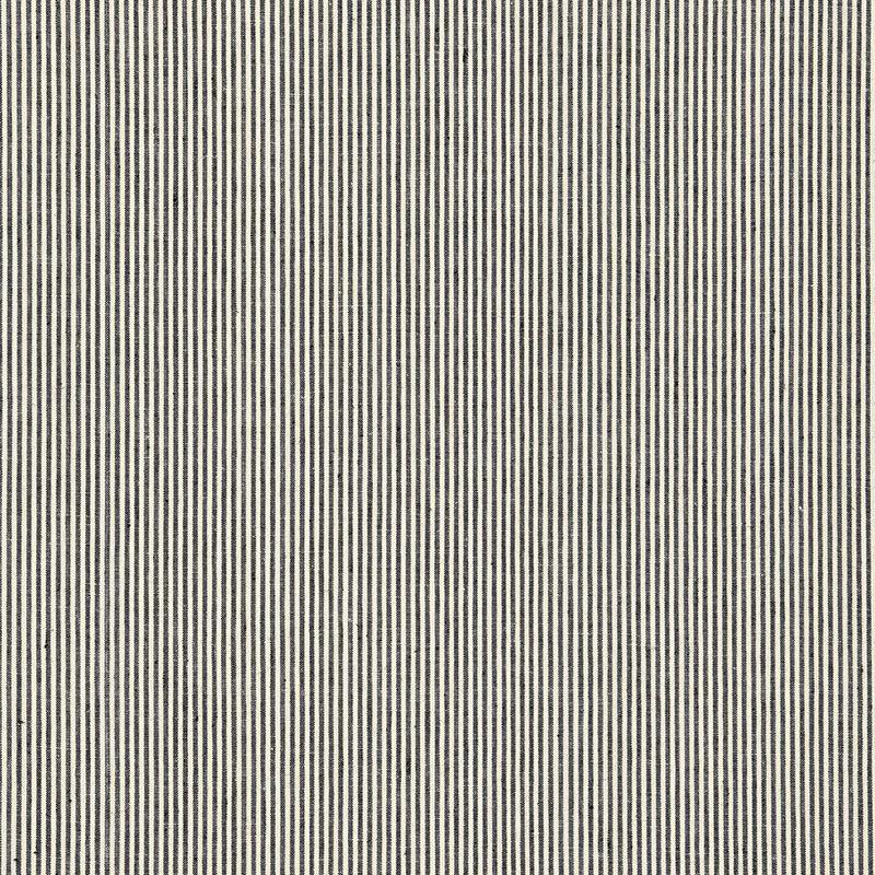 Wesley Ticking Stripe fabric in ebony color - pattern number 65981 - by Schumacher in the Sea Island Stripe collection