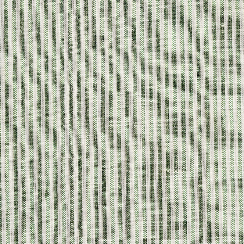 Wesley Ticking Stripe fabric in green color - pattern number 65986 - by Schumacher in the New Traditional collection