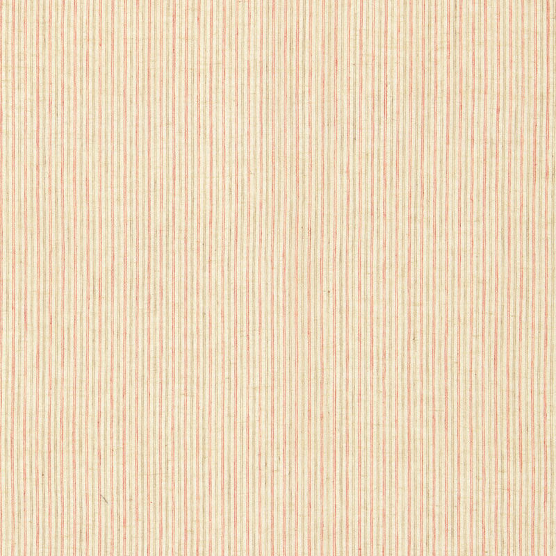 Mackay Linen Stripe Sheer fabric in red earth color - pattern number 65990 - by Schumacher in the Sea Island Stripe collection