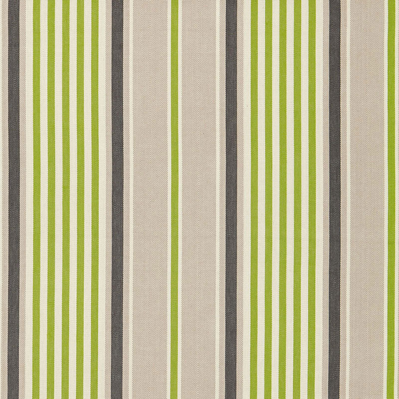 Minzer Cotton Stripe fabric in vert color - pattern number 66012 - by Schumacher in the Sea Island Stripe collection