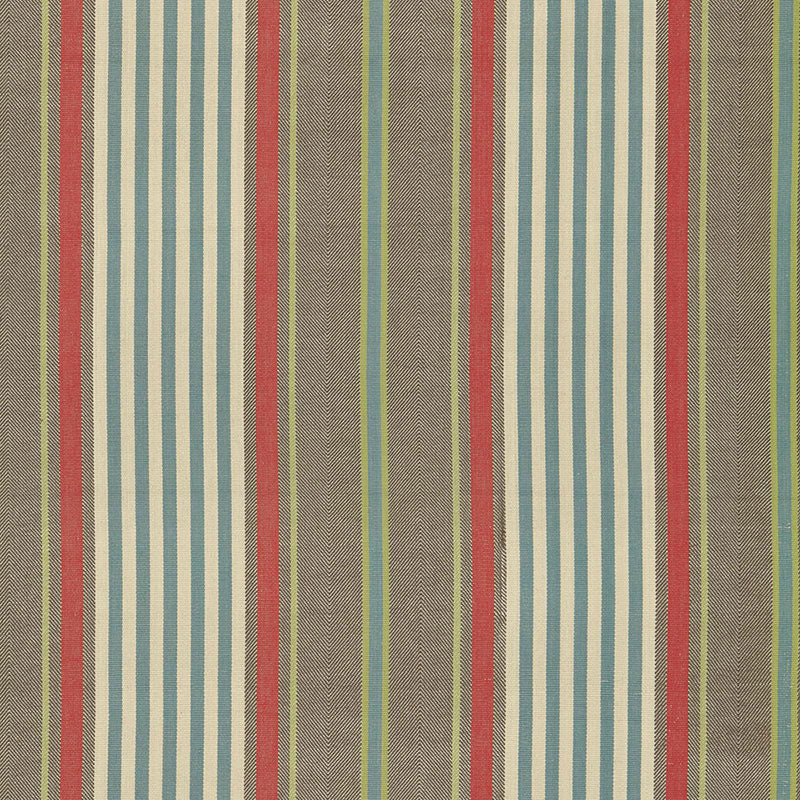 Minzer Cotton Stripe fabric in red earth color - pattern number 66013 - by Schumacher in the Sea Island Stripe collection