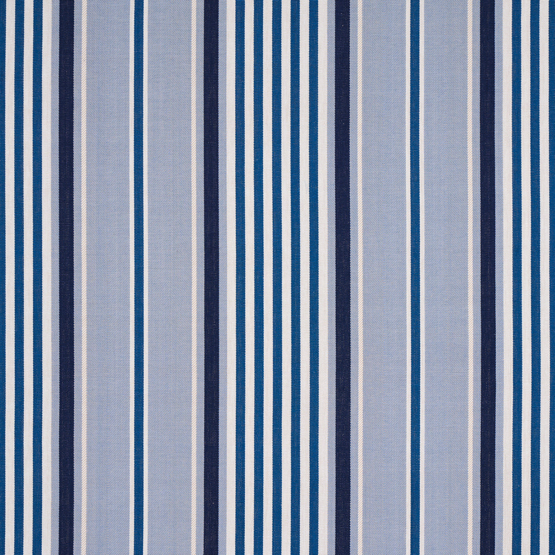 Minzer Cotton Stripe fabric in blue color - pattern number 66014 - by Schumacher in the Stripes Revisits collection