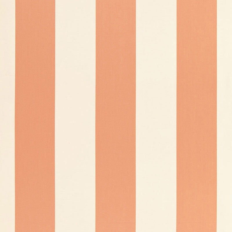 Beaufort Awning Stripe fabric in peche color - pattern number 66043 - by Schumacher in the Sea Island Stripe collection