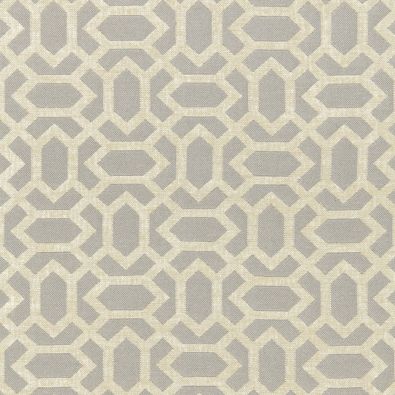 San Remo Fret fabric in dove grey color - pattern number 66060 - by Schumacher in the Cote D&