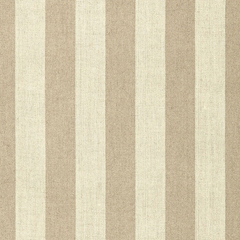 Augustin Linen Stripe fabric in linen  sisal color - pattern number 66072 - by Schumacher in the Sea Island Stripe collection