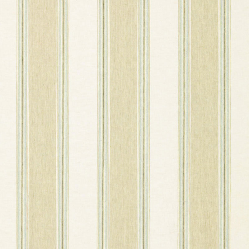 Savannah Linen Stripe fabric in sesame color - pattern number 66080 - by Schumacher in the Sea Island Stripe collection