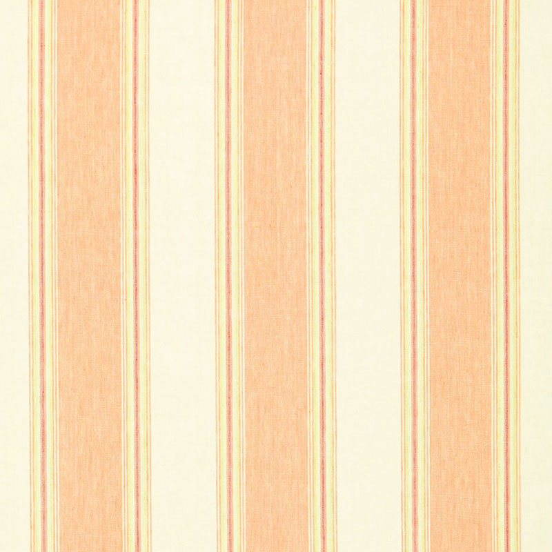 Savannah Linen Stripe fabric in blossom color - pattern number 66081 - by Schumacher in the Sea Island Stripe collection