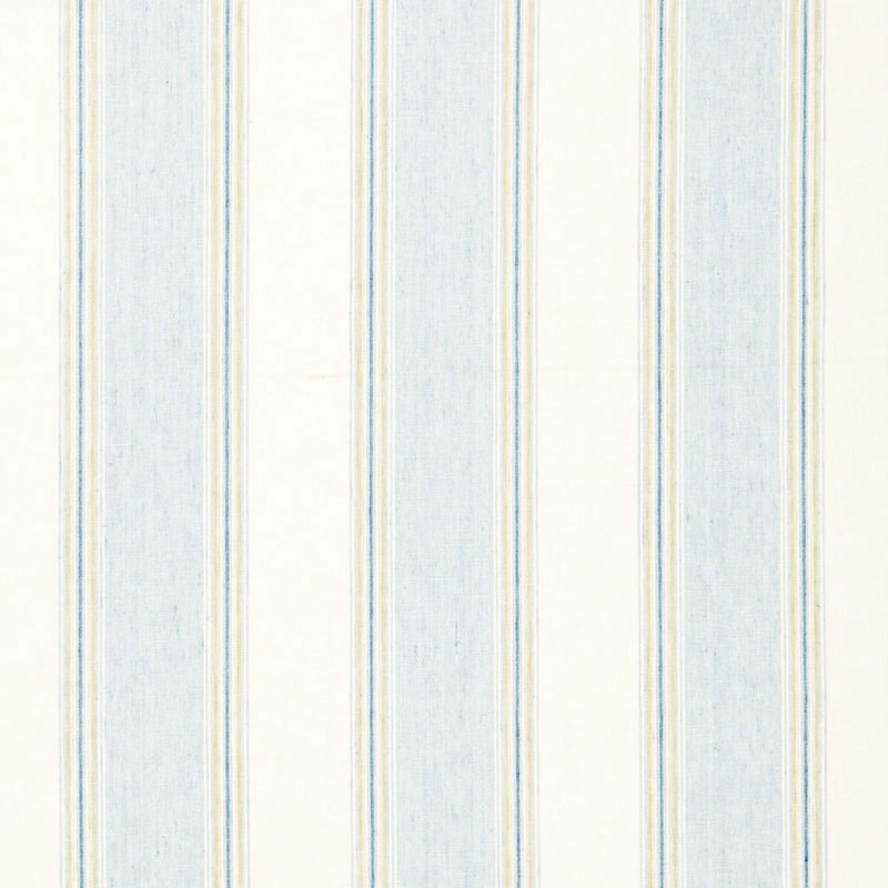 Savannah Linen Stripe fabric in chambray color - pattern number 66082 - by Schumacher in the Sea Island Stripe collection