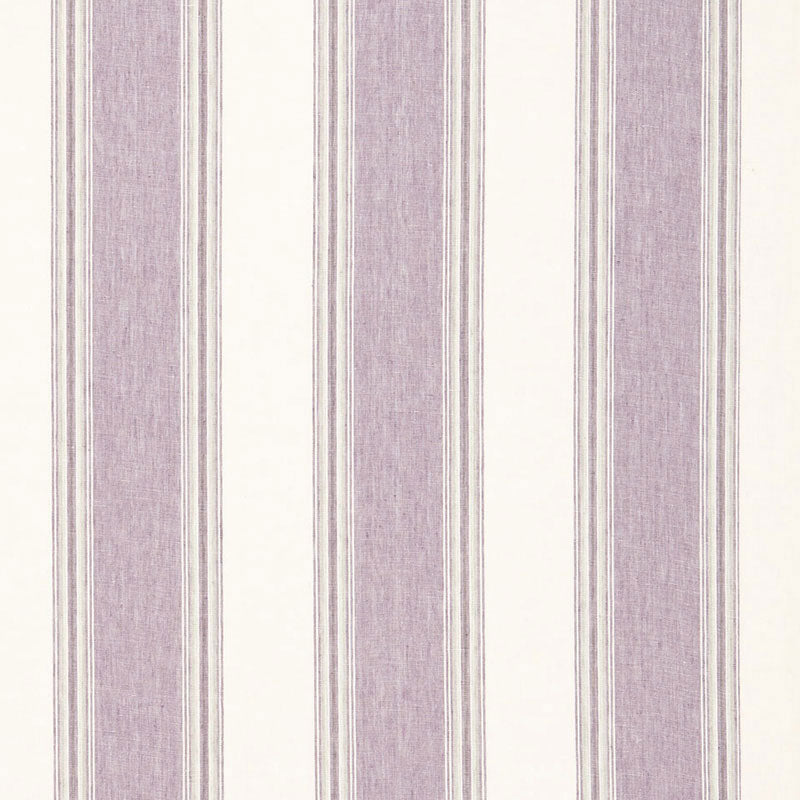 Savannah Linen Stripe fabric in lavender color - pattern number 66083 - by Schumacher in the Sea Island Stripe collection