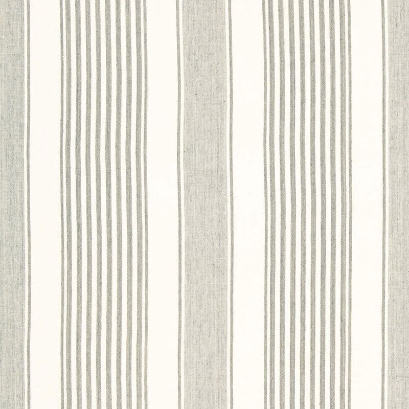 Summerville Linen Stripe fabric in gull color - pattern number 66092 - by Schumacher in the Sea Island Stripe collection