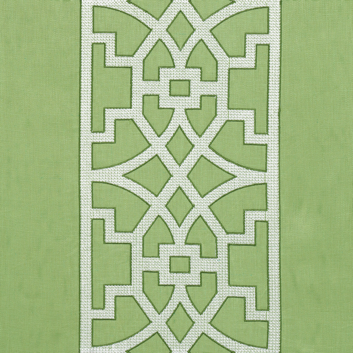 Dont Fret fabric in lettuce color - pattern number 66180 - by Schumacher in the Mary Mcdonald collection