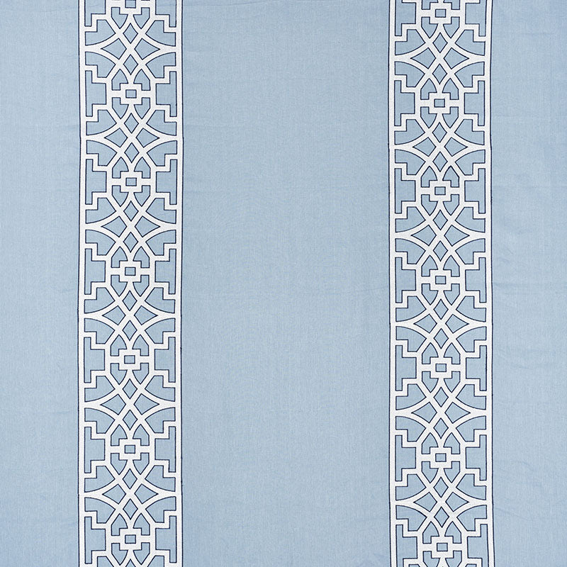 Dont Fret fabric in sky color - pattern number 66184 - by Schumacher in the Sheers &amp; Casements III collection