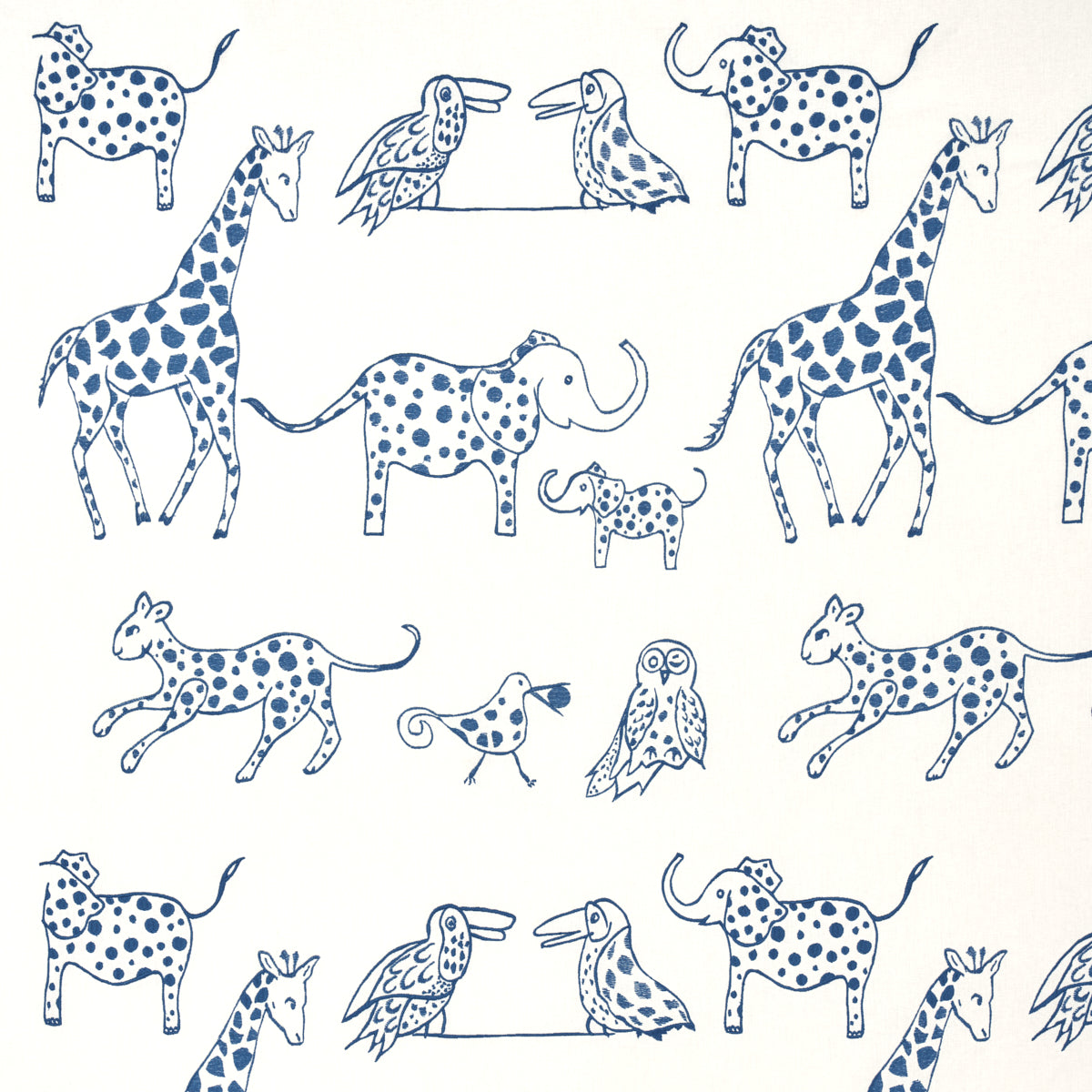 Jungle Jubilee fabric in blueberry color - pattern number 66250 - by Schumacher in the Flight of Fancy collection