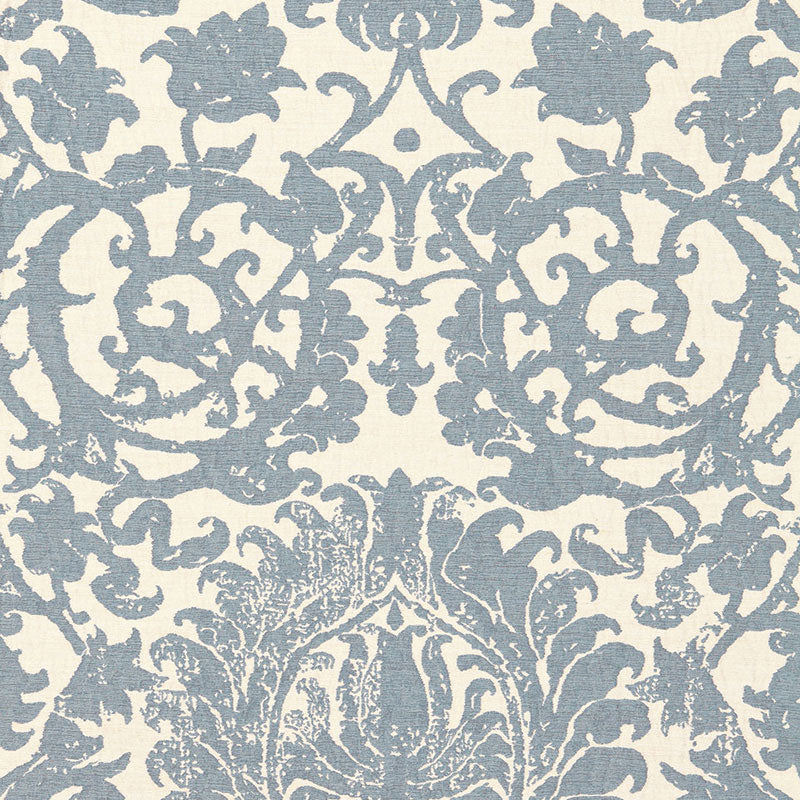 Arezzo Linen Damask fabric in azure color - pattern number 66361 - by Schumacher in the Palazzo collection