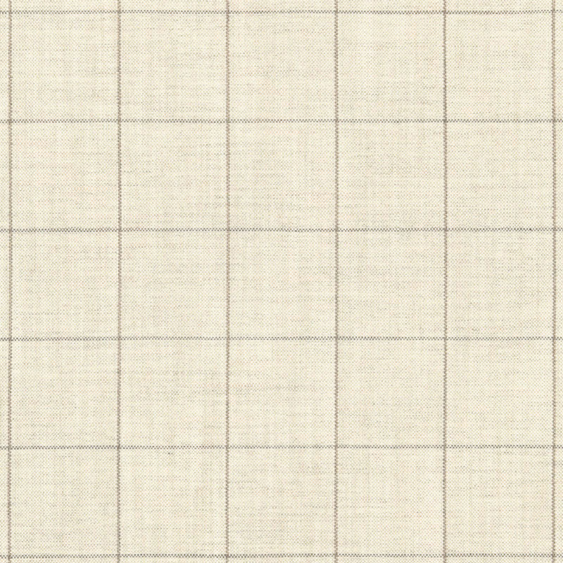 Mellier Plaid fabric in linen color - pattern number 66450 - by Schumacher in the Courtrai collection