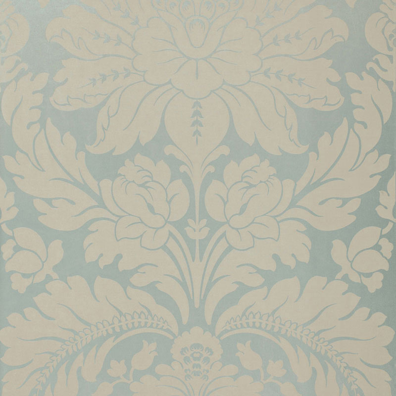 Anvers Damask fabric in azure color - pattern number 66561 - by Schumacher in the Courtrai collection