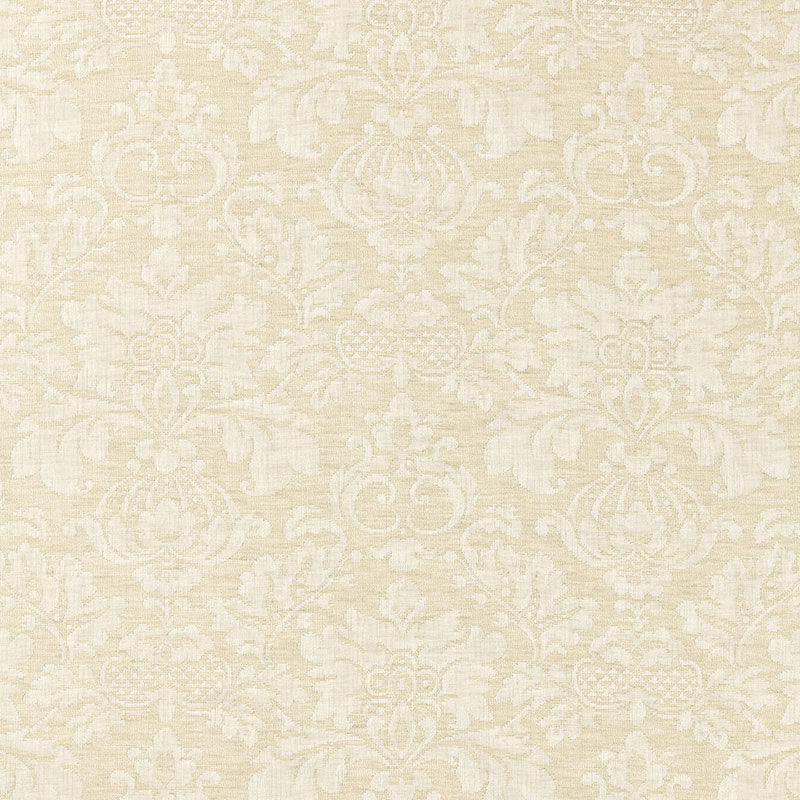 Montisi Linen Damask fabric in buttermilk color - pattern number 66621 - by Schumacher in the Palazzo collection