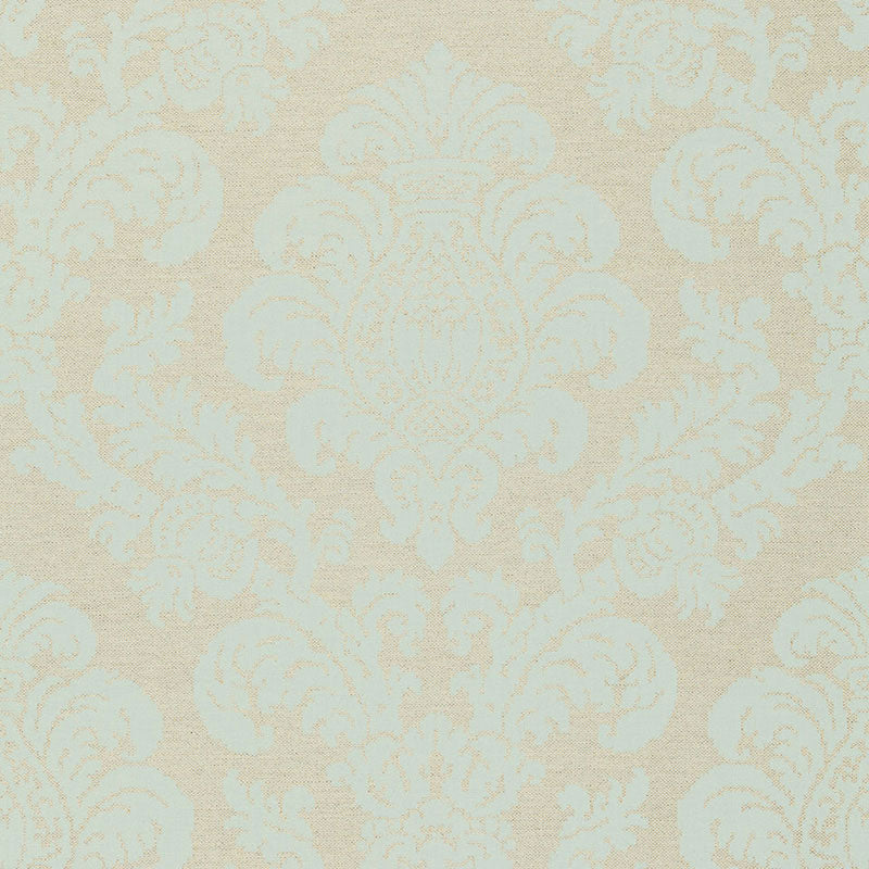 Firenze Linen Damask fabric in aqua color - pattern number 66631 - by Schumacher in the Palazzo collection
