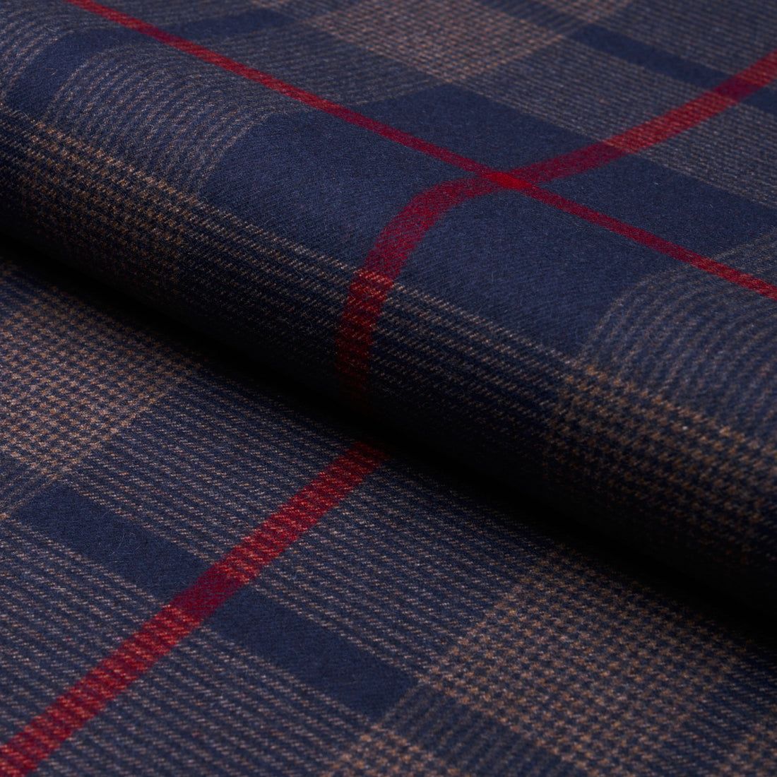 Montana Wool Plaid fabric in navy color - pattern number 66663 - by Schumacher in the A Country Life collection