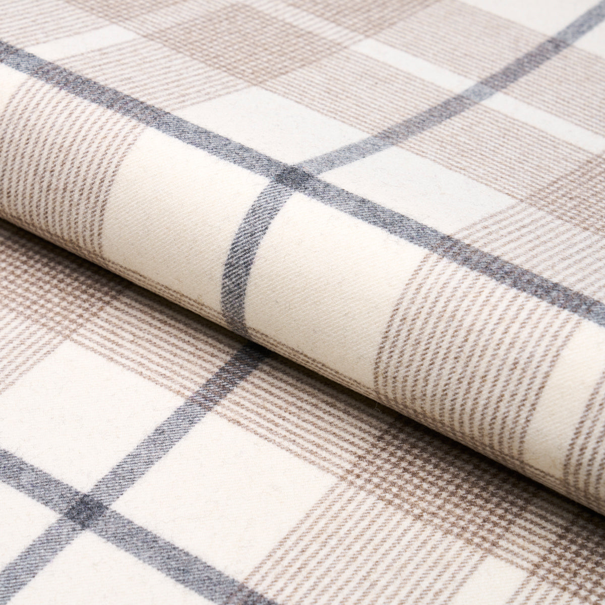 Montana Wool Plaid fabric in neutral color - pattern number 66664 - by Schumacher in the Luxe Lodge collection