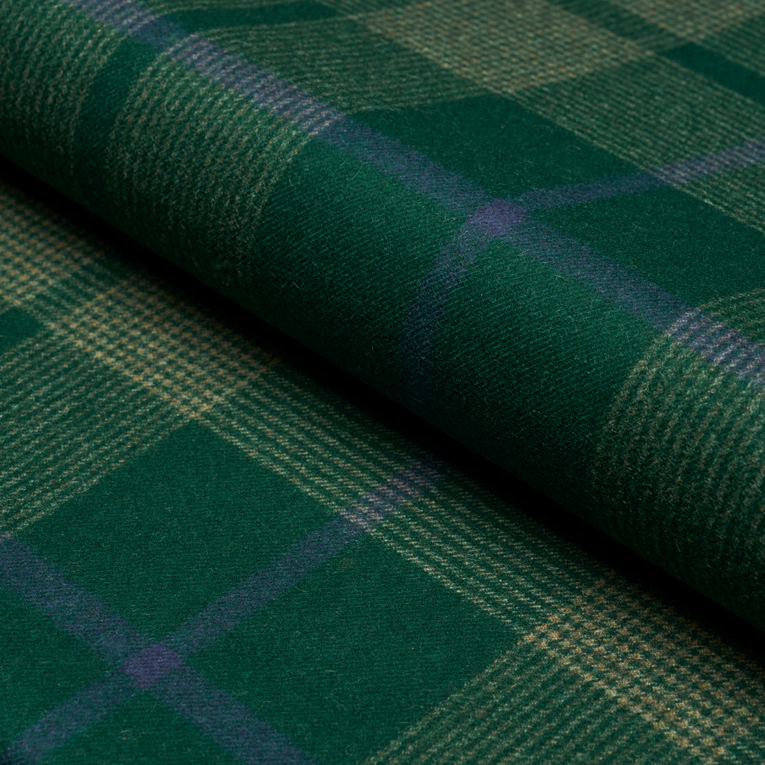 Montana Wool Plaid fabric in hunter color - pattern number 66666 - by Schumacher in the A Country Life collection
