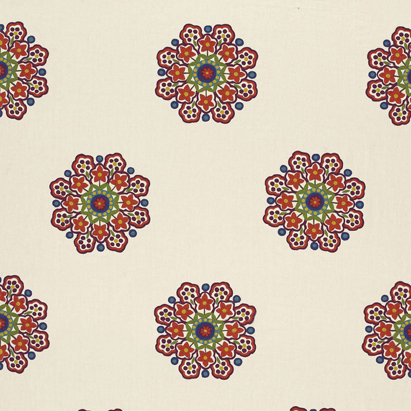 Chennai Linen Embroidery fabric in festival color - pattern number 66821 - by Schumacher in the Contemporary Embroideries collection