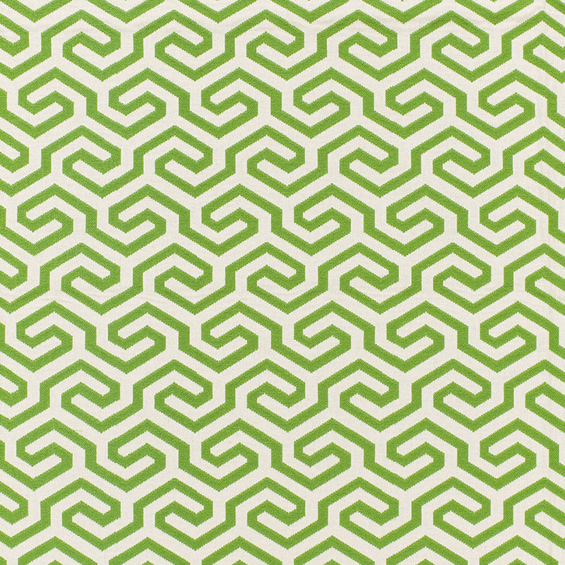 Ming Fret fabric in grass color - pattern number 66883 - by Schumacher in the Chroma collection