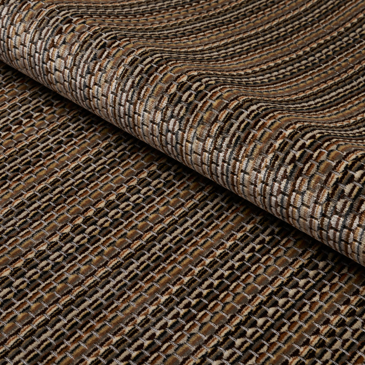 Downtown Velvet fabric in sepia color - pattern number 66915 - by Schumacher in the Cut &amp; Patterned Velvets collection