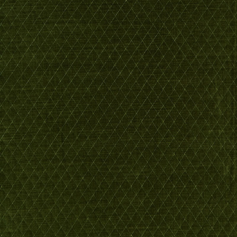 Paley Quilted Velvet fabric in loden color - pattern number 66923 - by Schumacher in the Chroma collection
