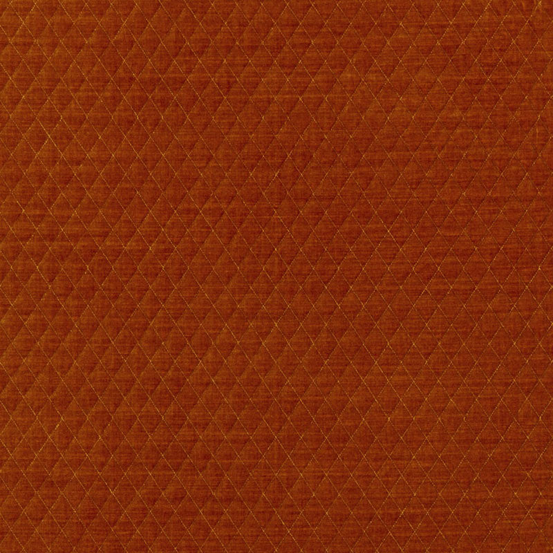 Paley Quilted Velvet fabric in chinese orange color - pattern number 66925 - by Schumacher in the Chroma collection