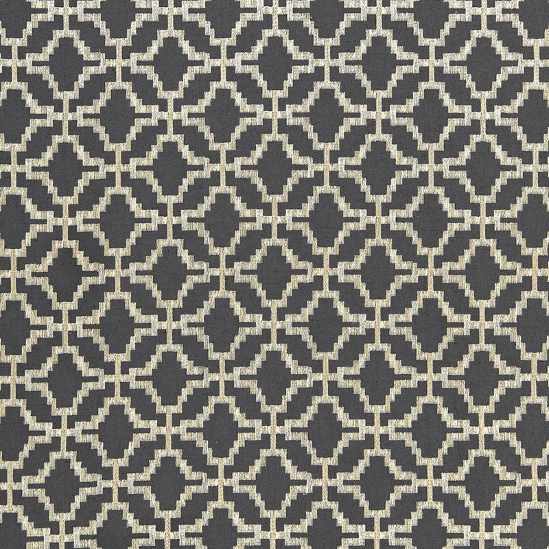 Sarana Linen Embroidery fabric in carbon color - pattern number 67010 - by Schumacher in the Chroma collection
