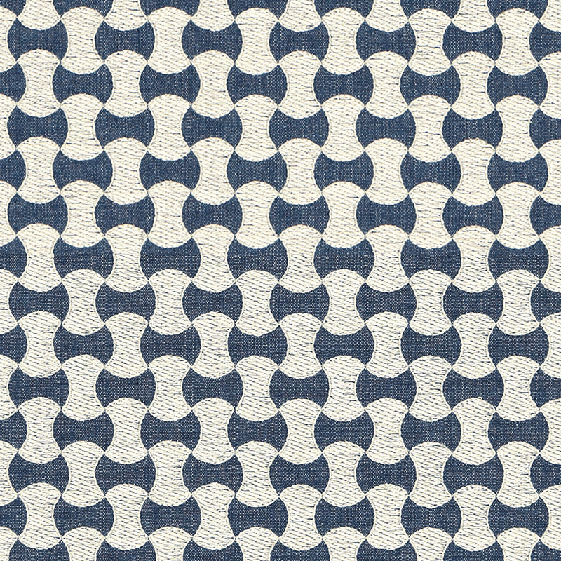 Nolita Embroidery fabric in denim color - pattern number 67111 - by Schumacher in the Chroma collection