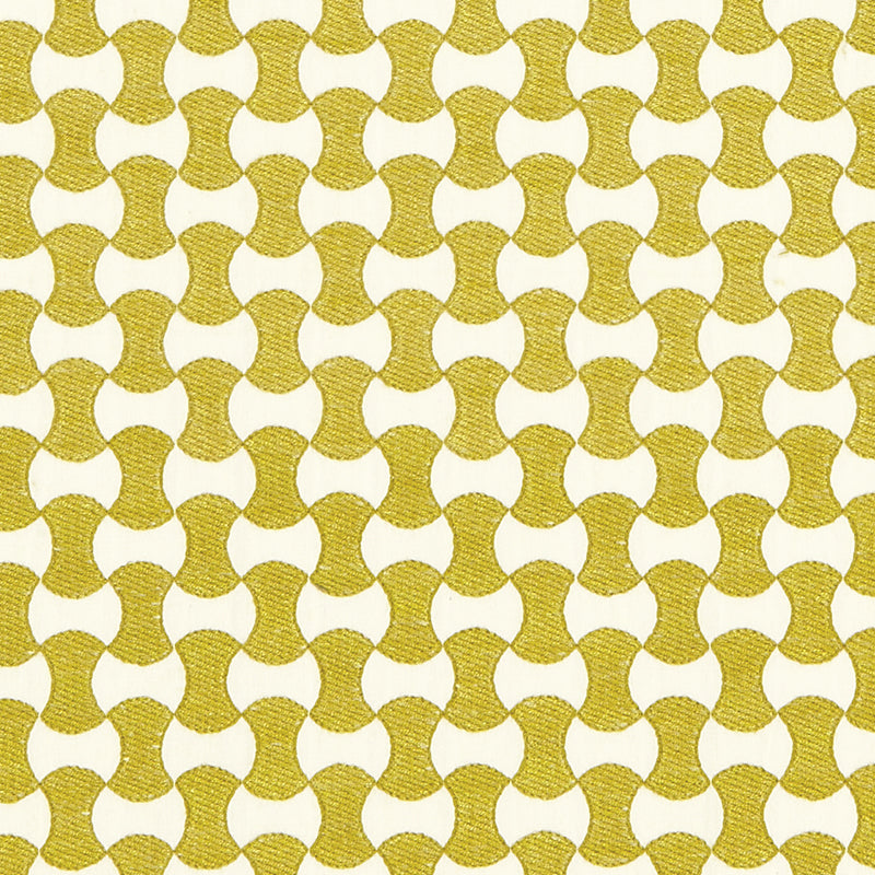 Nolita Embroidery fabric in citron color - pattern number 67113 - by Schumacher in the Chroma collection