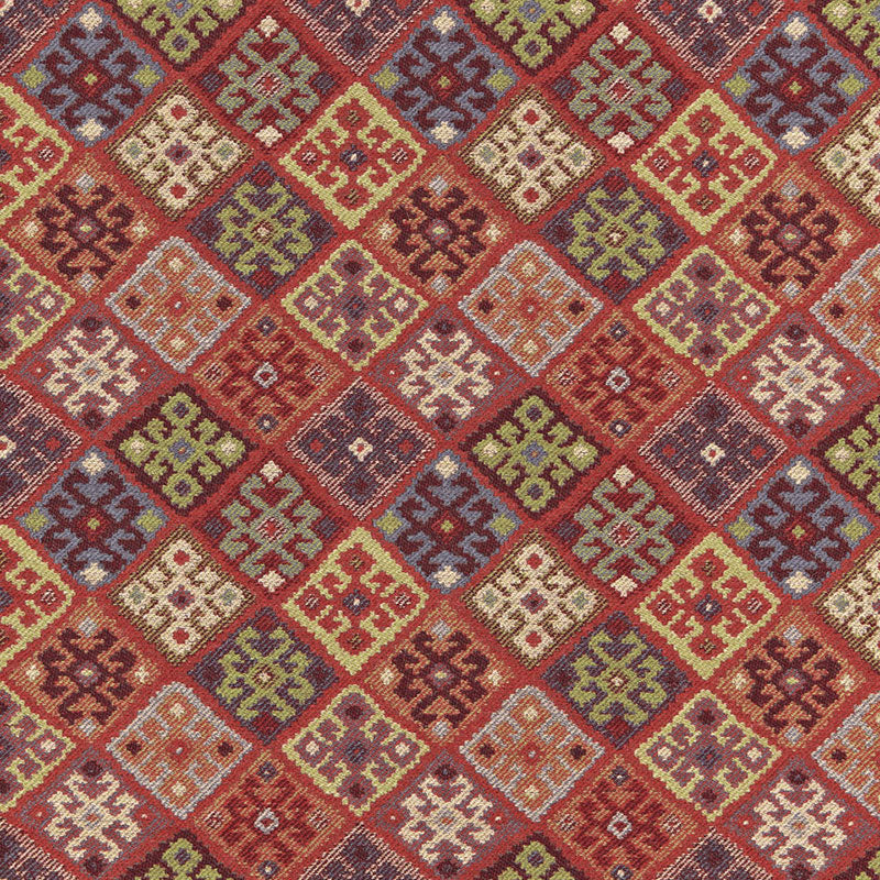 Kilim Weave fabric in carmine color - pattern number 67142 - by Schumacher in the Luxe Lodge collection