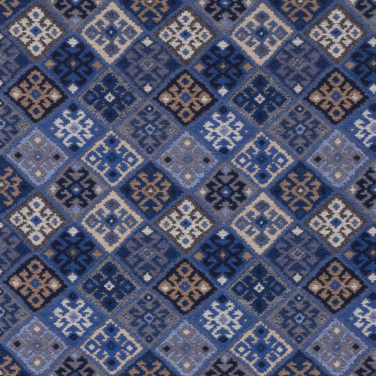 Kilim Weave fabric in blue color - pattern number 67143 - by Schumacher in the Luxe Lodge collection