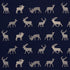 Caribou Embroidery fabric in navy color - pattern number 67162 - by Schumacher in the Luxe Lodge collection
