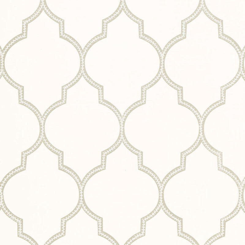 Algiers Embroidery fabric in linen color - pattern number 67331 - by Schumacher in the Au Naturel collection