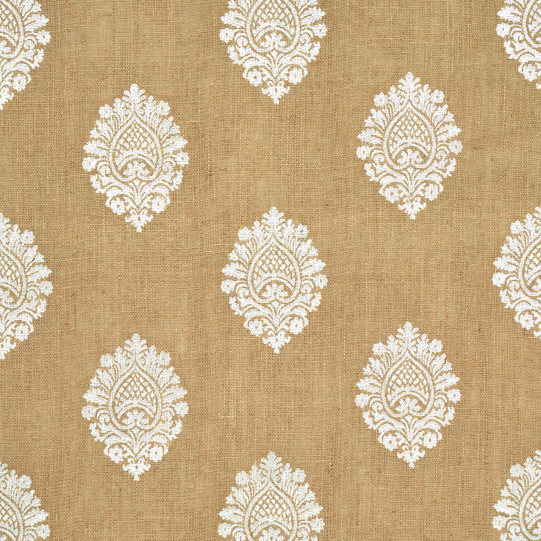 Savanna Jute Embroidered Sheer fabric in jute color - pattern number 67340 - by Schumacher in the Au Naturel collection