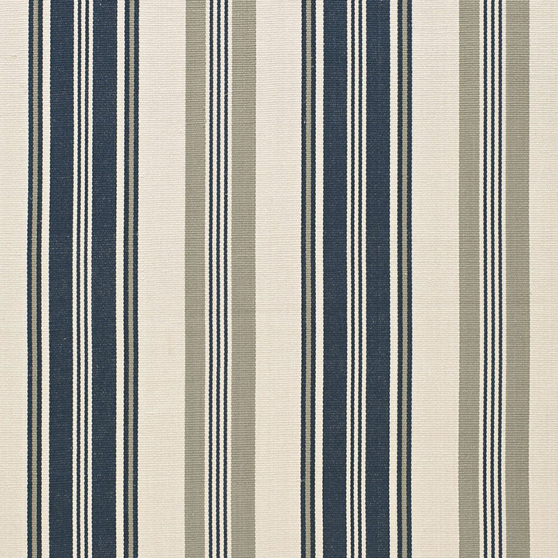 Fjord Stripe fabric in indigo color - pattern number 67480 - by Schumacher in the Au Naturel collection