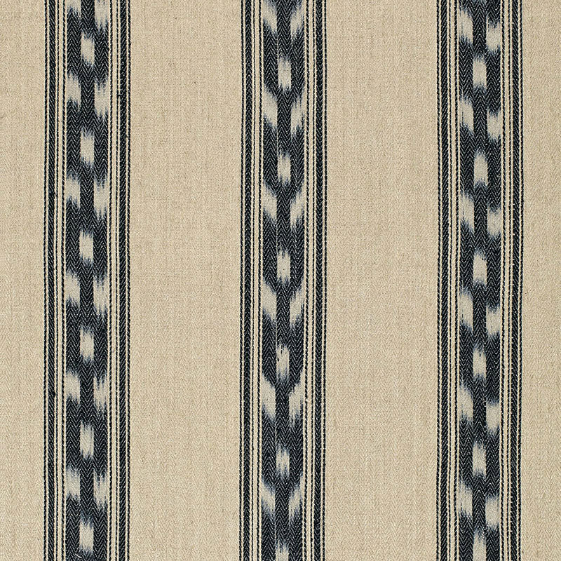 Mojave Ikat Stripe fabric in ebony color - pattern number 67510 - by Schumacher in the Ikat Collection collection