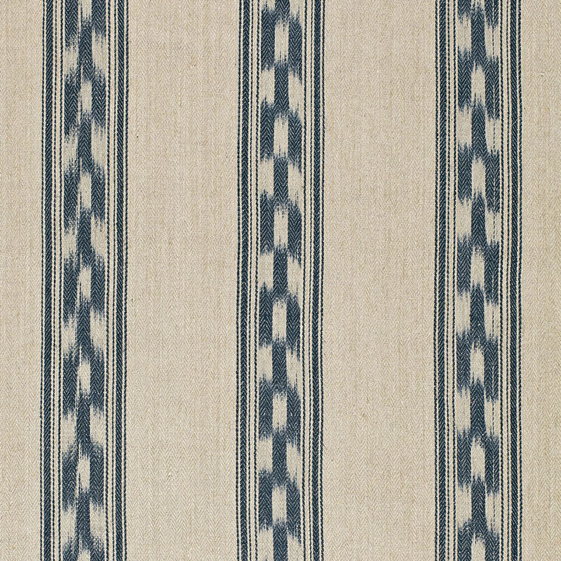 Mojave Ikat Stripe fabric in indigo color - pattern number 67511 - by Schumacher in the Ikat Collection collection