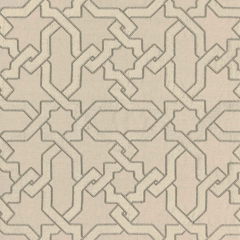 Cordoba Embroidery fabric in stone color - pattern number 67571 - by Schumacher in the Au Naturel collection