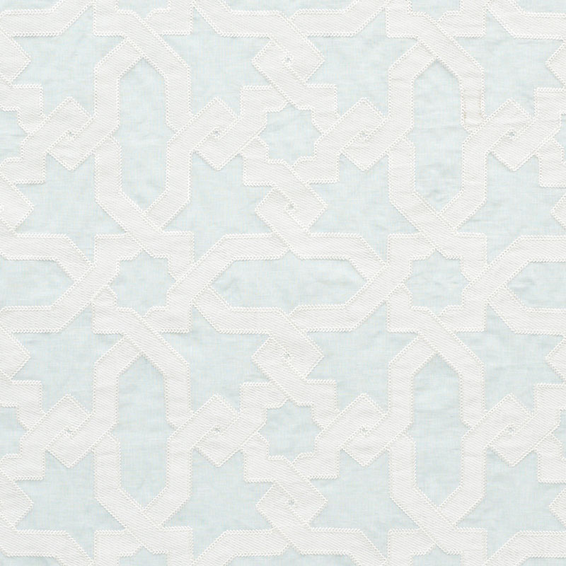 Cordoba Embroidery fabric in mist color - pattern number 67573 - by Schumacher in the Au Naturel collection