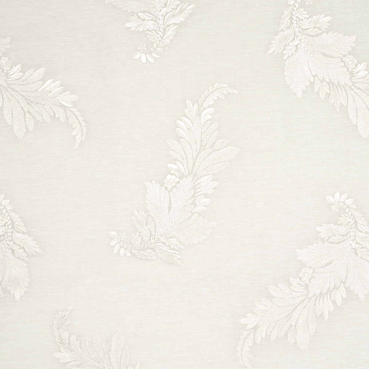 Contessa Embroidered Sheer fabric in ivory color - pattern number 67710 - by Schumacher in the Essentials: Sheers &amp; Casements collection