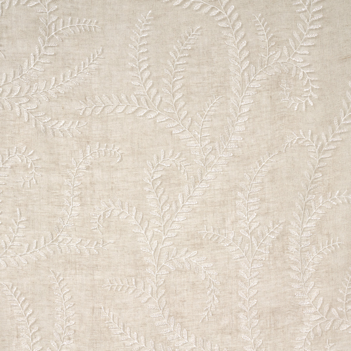 Boboli Embroidered Sheer fabric in linen color - pattern number 67761 - by Schumacher in the Firenze / Sheers collection