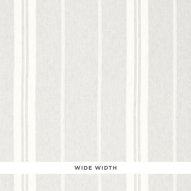 Oasis Linen Stripe fabric in fog color - pattern number 67861 - by Schumacher in the Au Naturel collection