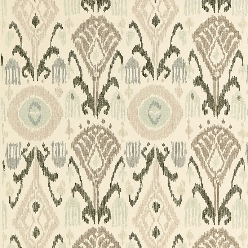 Turkestan Embroidery fabric in moonstone color - pattern number 67870 - by Schumacher in the Au Naturel collection