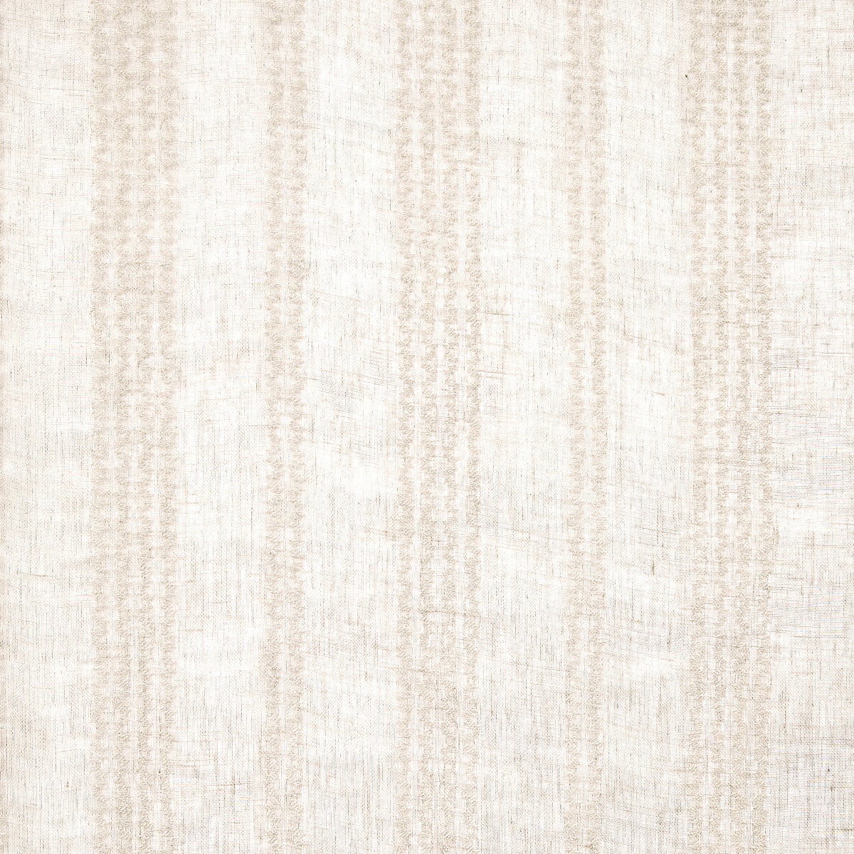 Piero Stripe Embroidered Sheer fabric in linen color - pattern number 67881 - by Schumacher in the Essentials: Sheers &amp; Casements collection