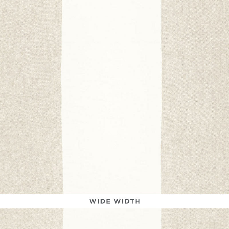 Vista Linen Stripe Casement fabric in linen color - pattern number 67941 - by Schumacher in the Essentials: Sheers &amp; Casements collection