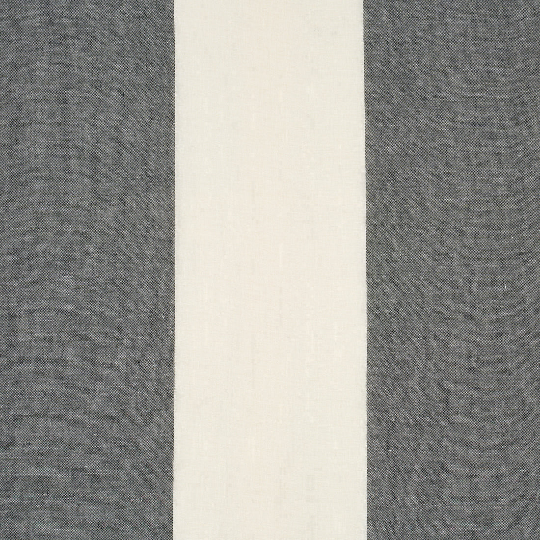 Vista Linen Stripe Casement fabric in carbon and white color - pattern number 67944 - by Schumacher in the Stripes Revisits collection